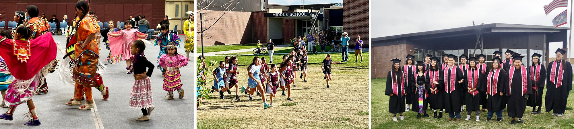 Photo collage of elementary, middle, and high school students engaged in fun and learning activities