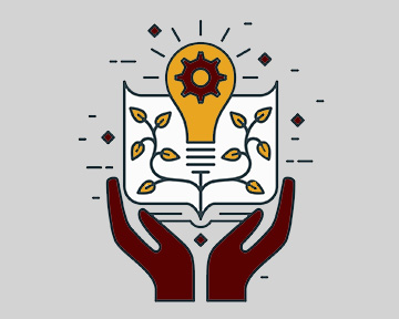 Educational concept lightbulb in hands