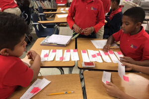 Group of students working on an assignment in the classroom