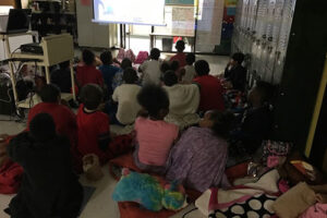 Group of student watching a presentation
