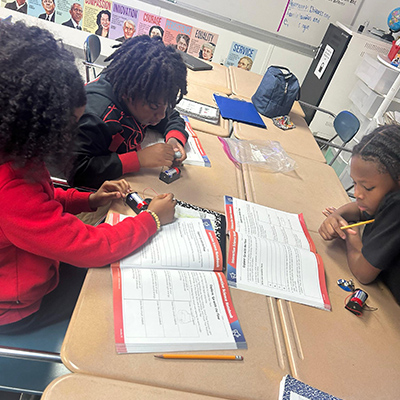Group of students working together in the classroom