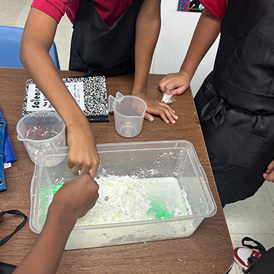 Students working on a science project