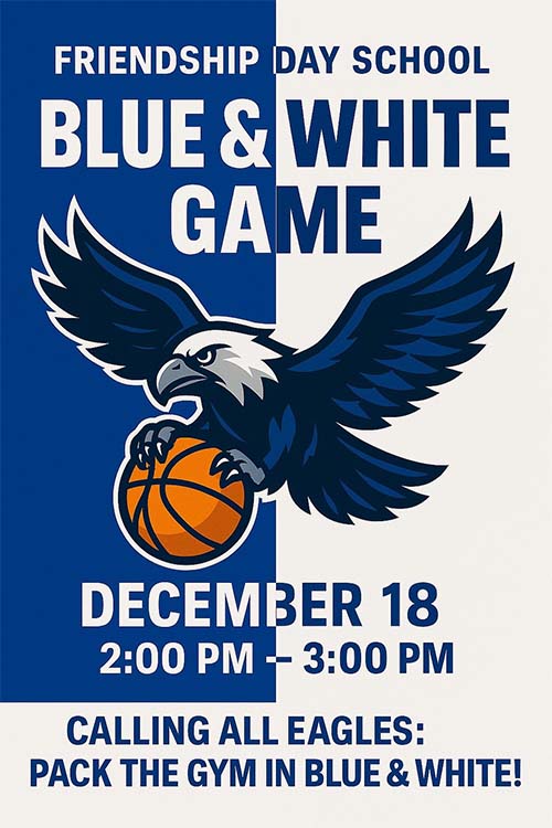 Blue and White game december 18 2-3 PM