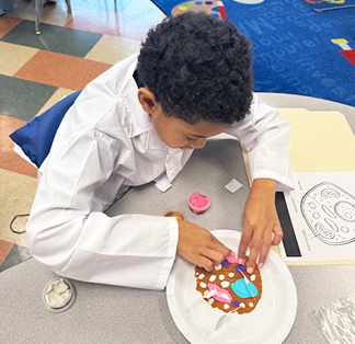 Student working on a science project