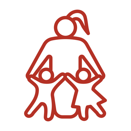 teacher and two students icon