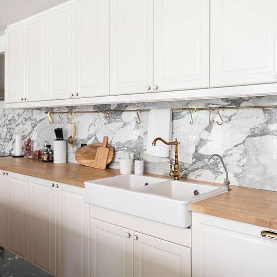 a faucet in a kitchen