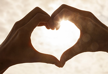 Hand heart-shape silhouette