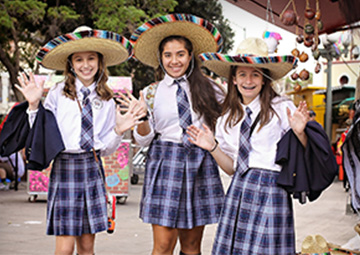 Group of happy girls outside