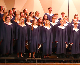 High School choir signing during a concert