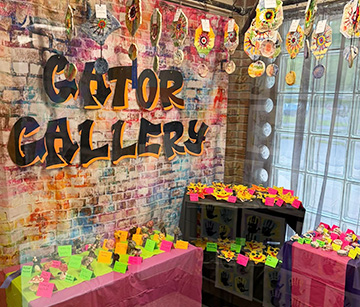 Gator Gallery displaying student artwork