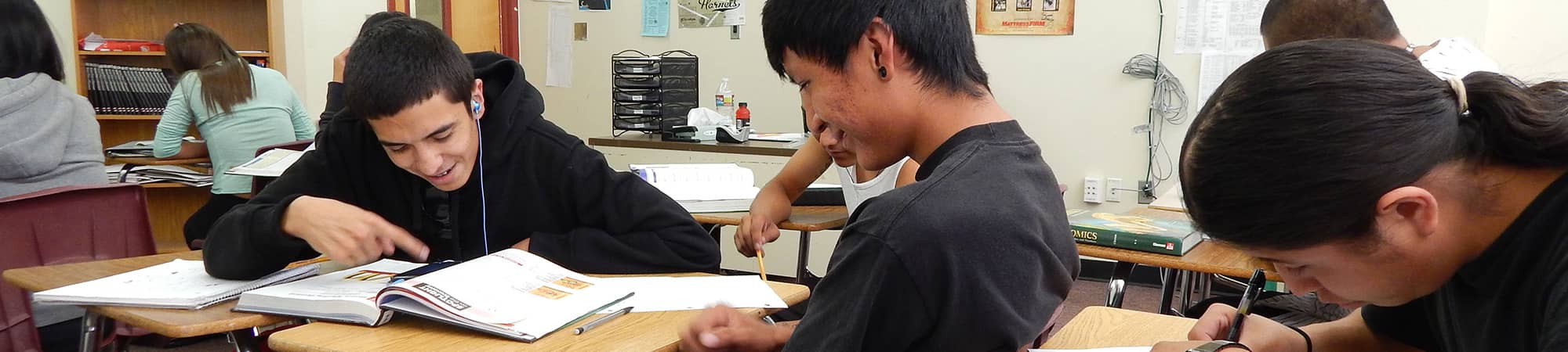 Students doing classwork