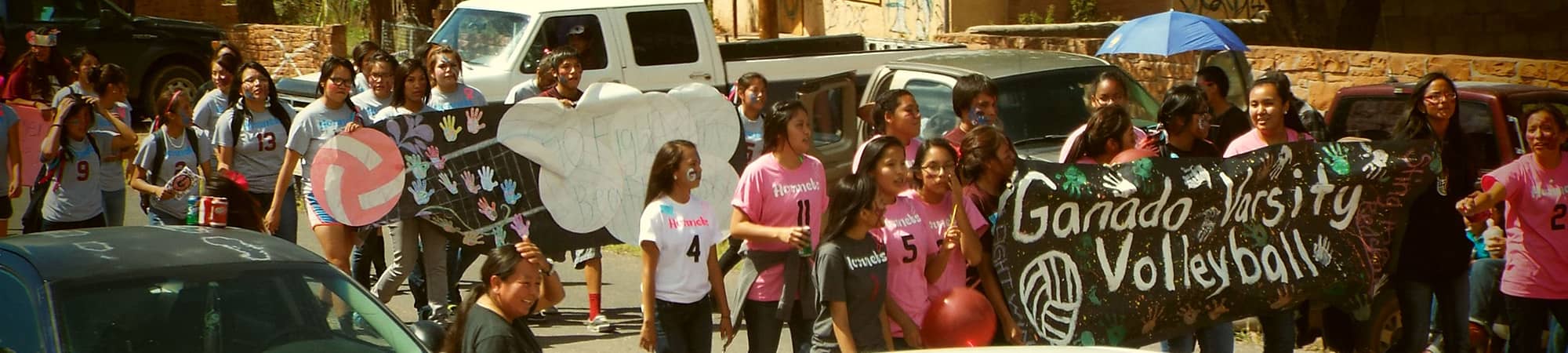 Ganado Varsity Volleyball team in a parade