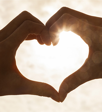 Hands in the shape of hearts