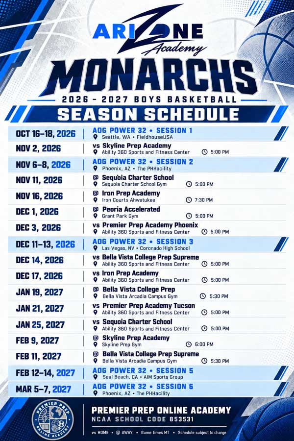 Basketball Schedule 2026-2027 flyer