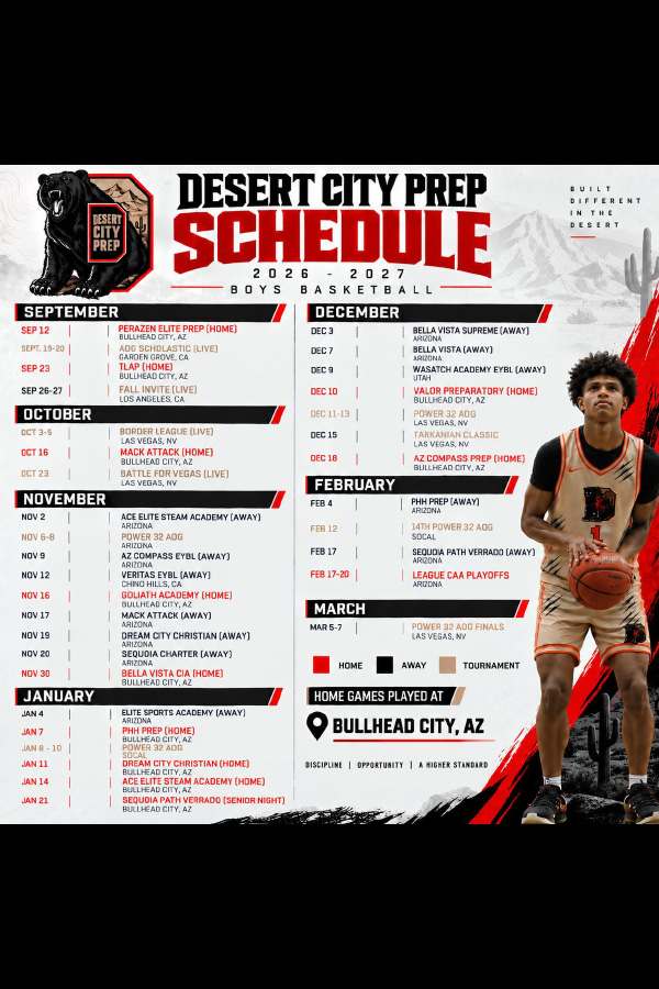 Desert City Prep Schedule 2026-2027 Boys Basketball
