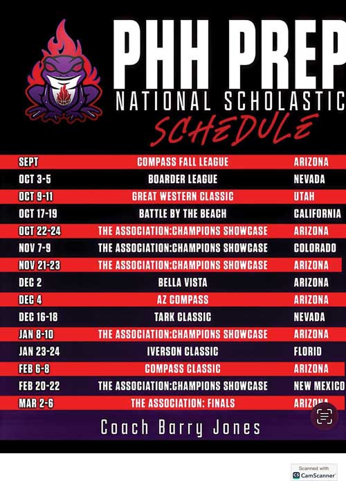 PHH Schedule Flyer