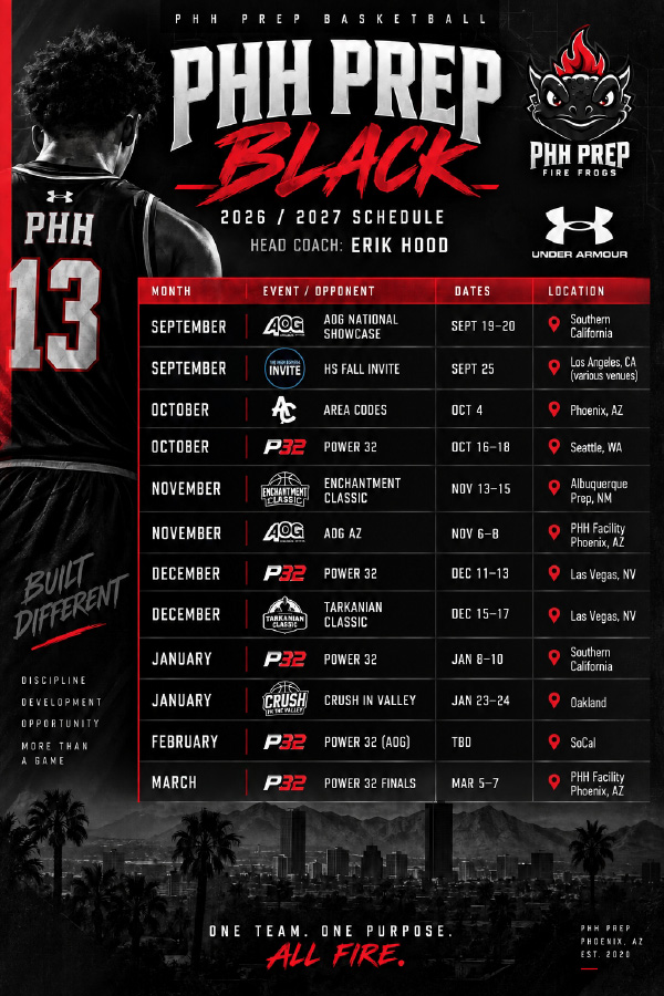 PHH Prep Black Schedule