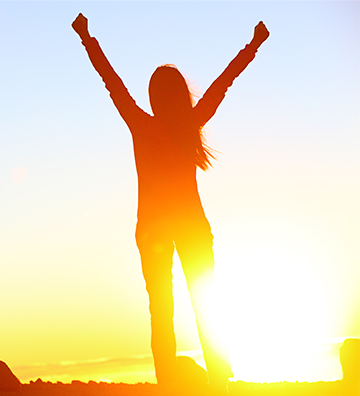 Happy celebrating silhouette