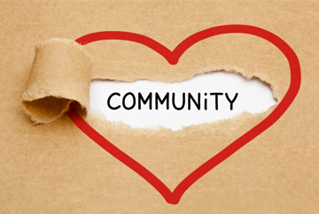 Community in a red heart