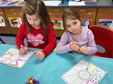 two students working together