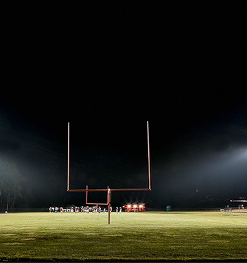 Football field and goalpost