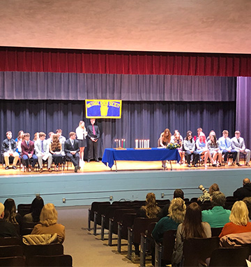 National Honor students on stage