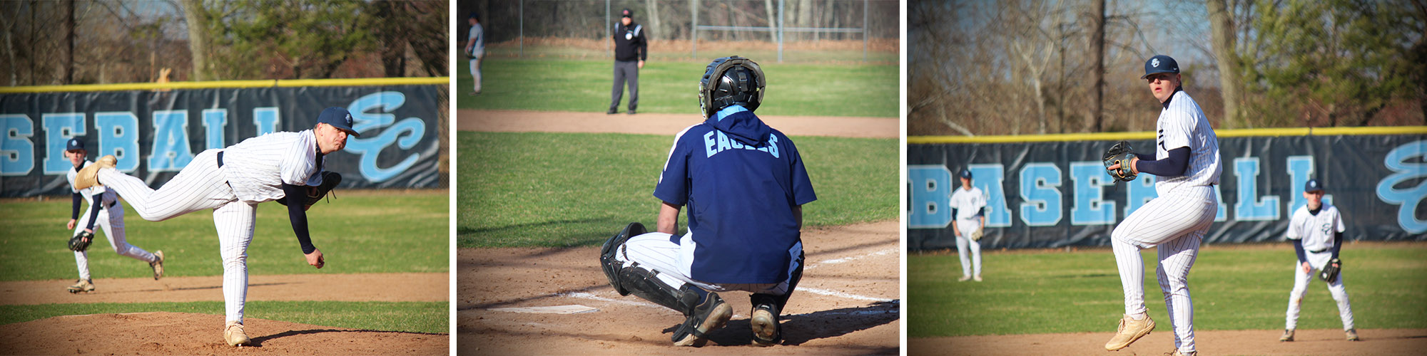 Photo collage of baseball players on the field