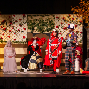 students performing Alice in Wonderland