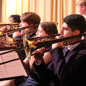 students playing in an orchestra