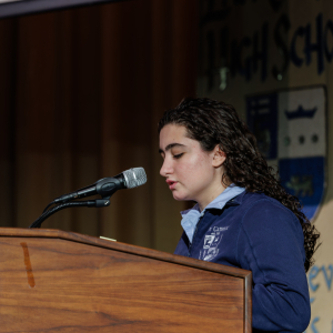 student giving a speech
