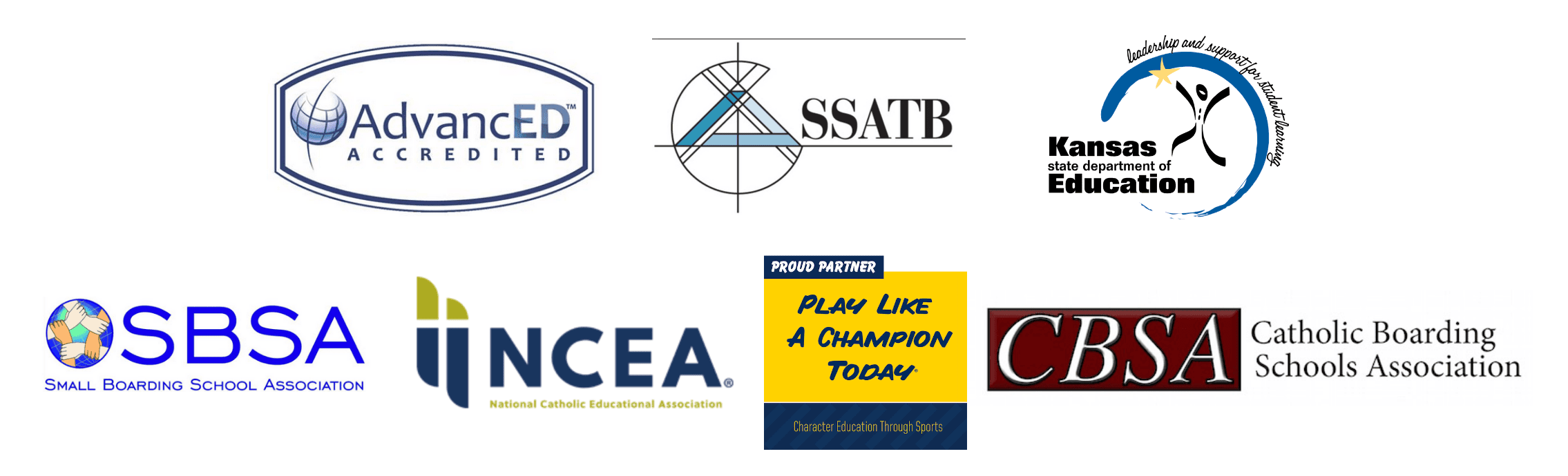 Accreditation, association, and affiliations logos