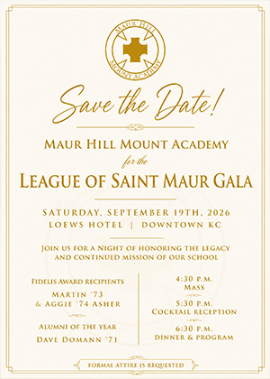 League of St. Maur Gala Save the Date flyer