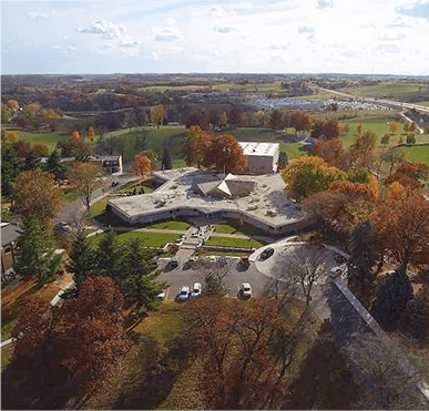Bird's eye view of campus