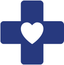 medical cross with heart in the middle