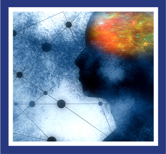 abstract image of a glowing mind and connector dots