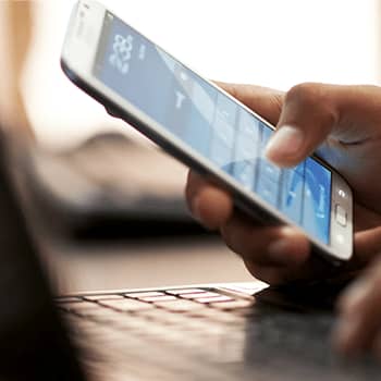 hand holding a smartphone