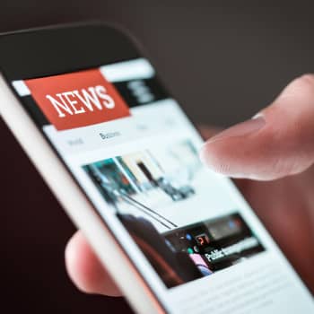news screen on a phone