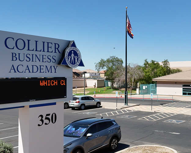 Collier Business Academy Sign