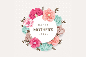 Drawing of roses in a circle with Happy Mother's Day