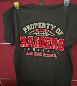 Raiders Ajo High School black football t-shirt