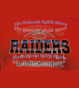 Raiders Ajo High School red football t-shirt