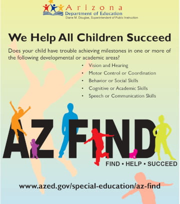 Arizona Department of Education AZ FIND We Help All Children Succeed Brochure