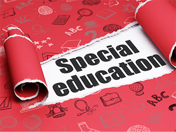 paper ripped to expose the words special education