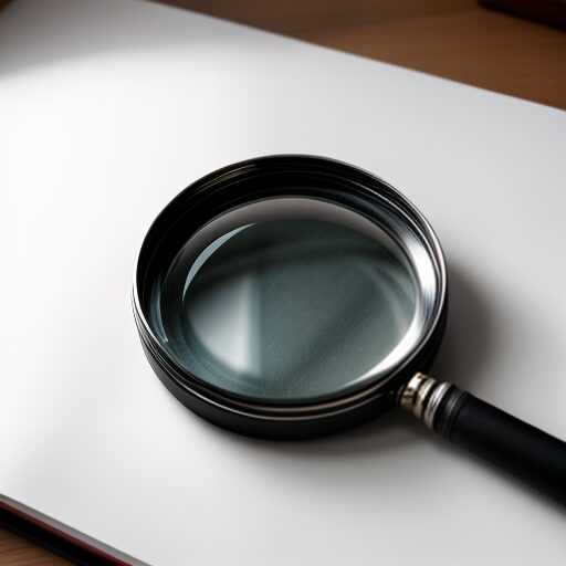 Magnifying glass on a table
