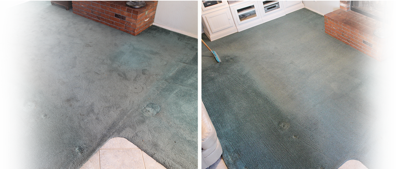 Before and After carpet cleaning comparison