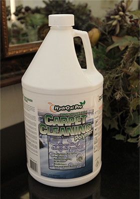 Jug of carpet cleaner
