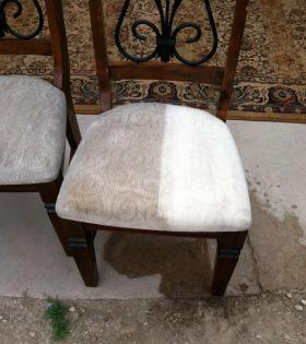 Chair showing before and after