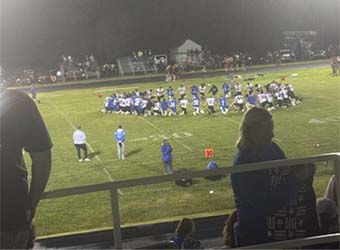Football team on football field