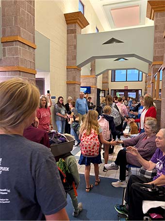 Students walking the school halls