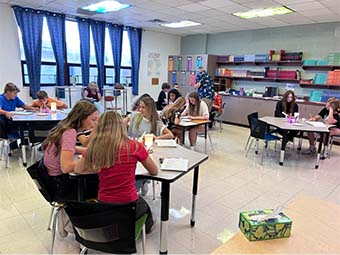 Students in class learning